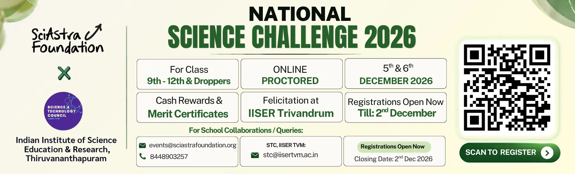 IISER TVM registration